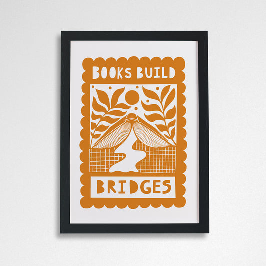 Pack of 2 - Book Build Bridges - Literary Activist A4 Print