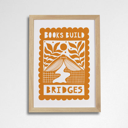 Pack of 2 - Book Build Bridges - Literary Activist A4 Print