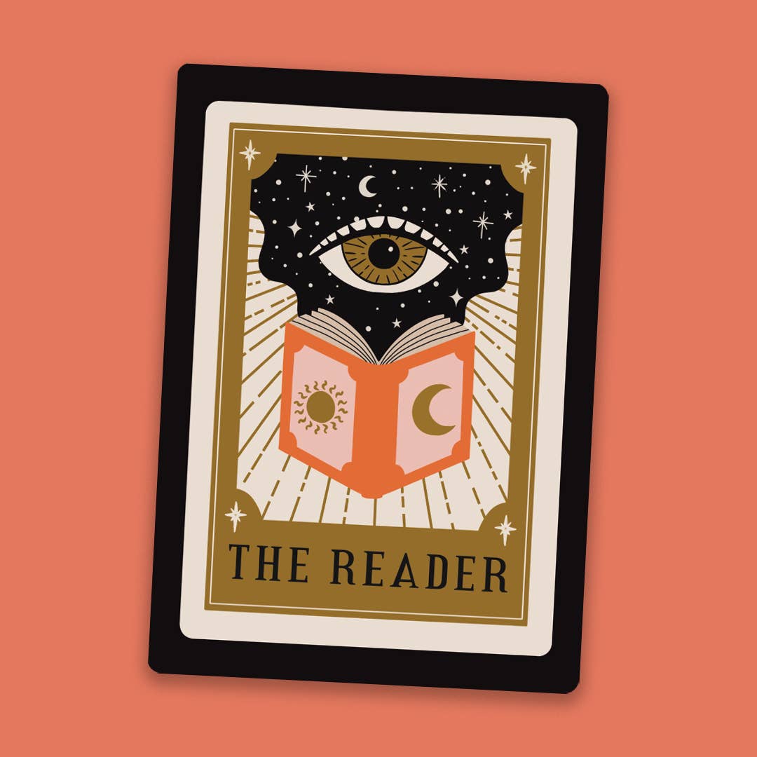 Pack of 10 - Bookish Halloween Sticker - 'The Reader' Tarot Card