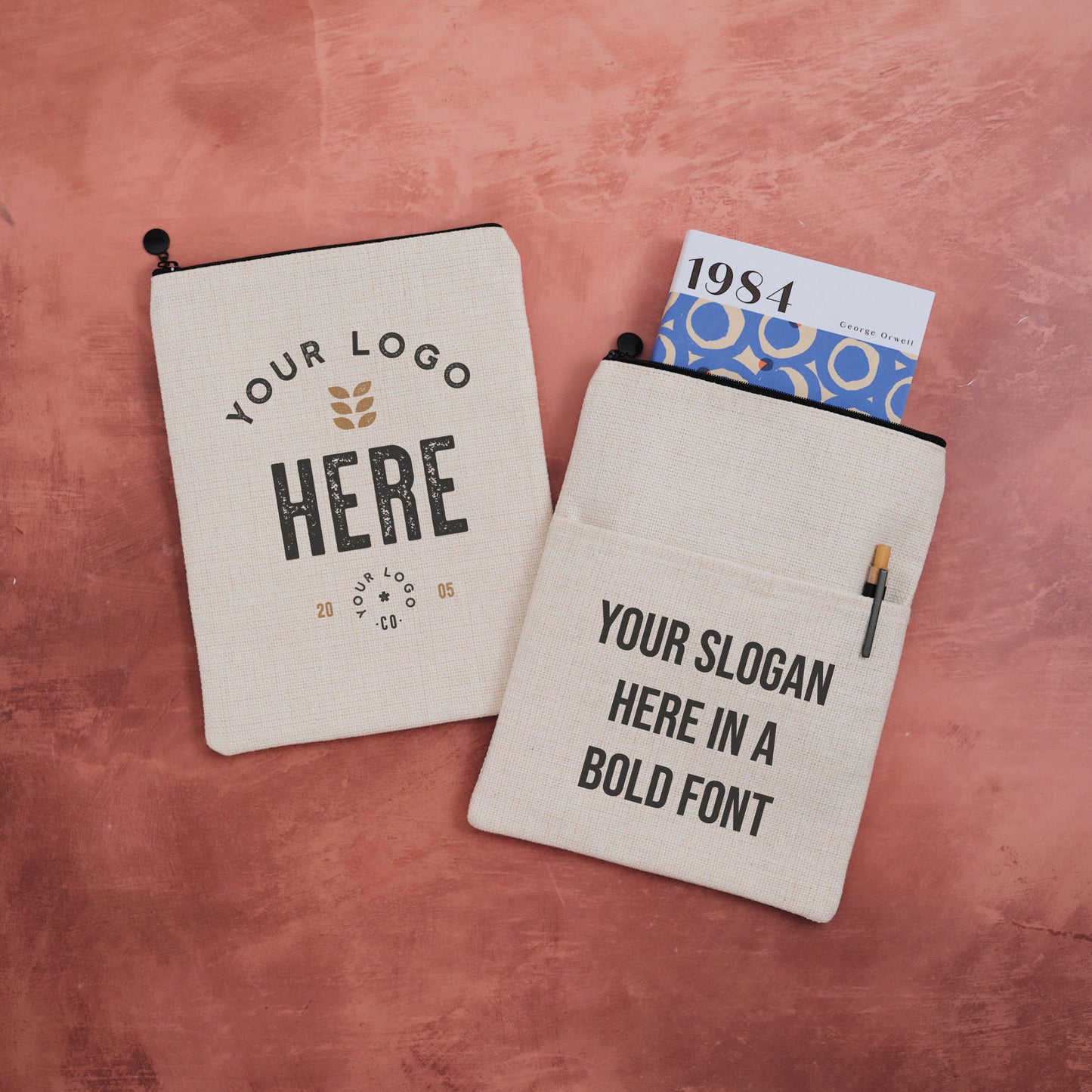 Pack of 3 - Book Sleeve - Custom Logo