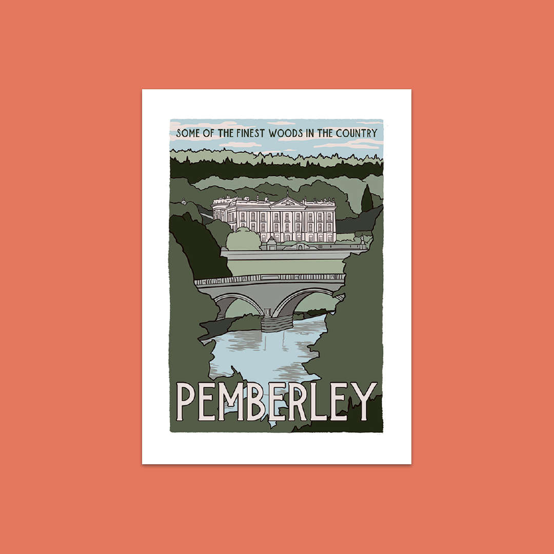 Pack of 10 - Pemberley - Fictional Travel - Bookish Vinyl Sticker