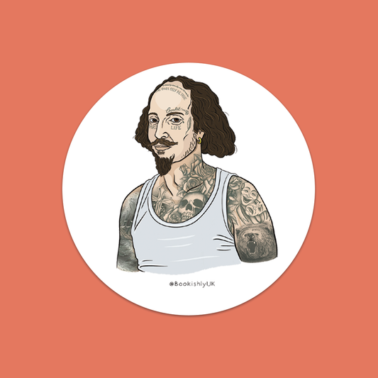 Pack of 10 - William Shakespeare With Tattoos Vinyl Laptop Sticker