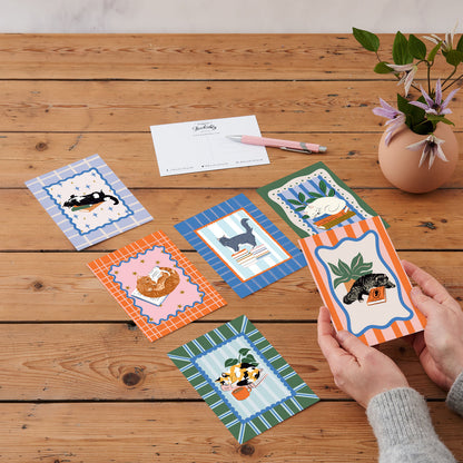 Cats and Books - 12 Postcard Set
