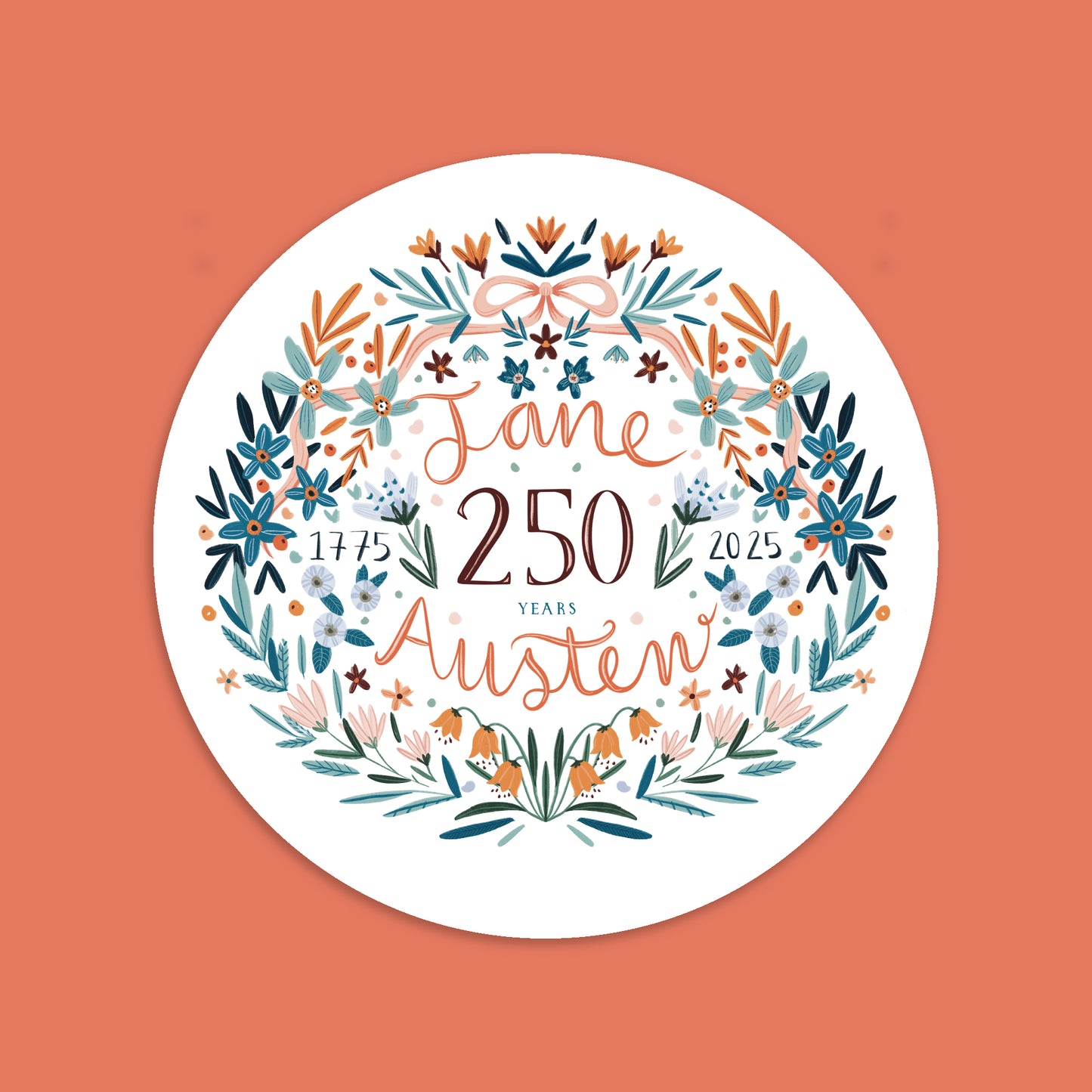 Pack of 10 - Jane Austen 250th Anniversary Vinyl Sticker