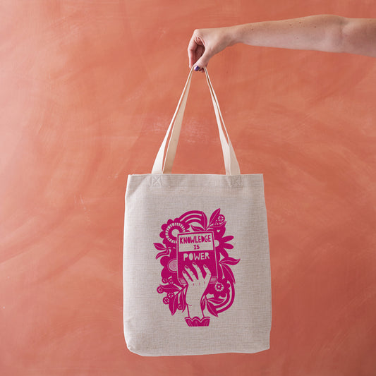Pack of 4 - 'Knowledge is Power' - Literary Activist Tote Bag