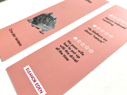 Funny Shelley Bookmark – One Star Review Poetry - Pack of 10