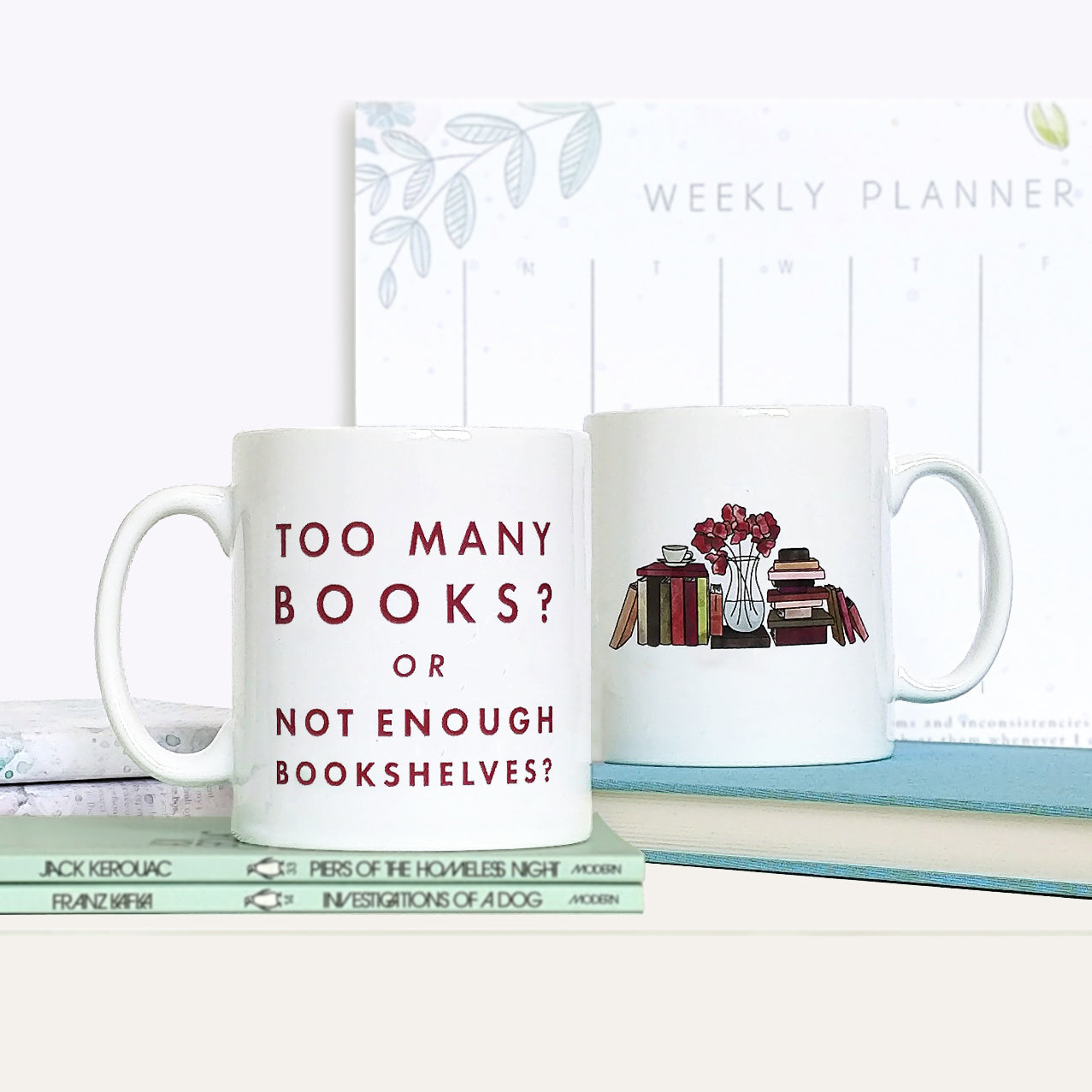 Pack of 6 - Funny 'Too Many Books' Relatable Mug