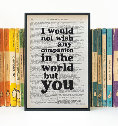 Shakespeare - I Would Not Wish Any Companion - Book Page