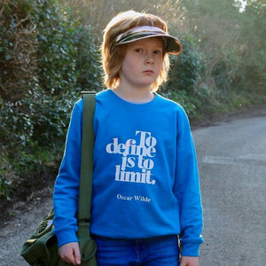 Positive Clothing for Kids 'To define is to limit' Oscar Wilde Sweatshirt