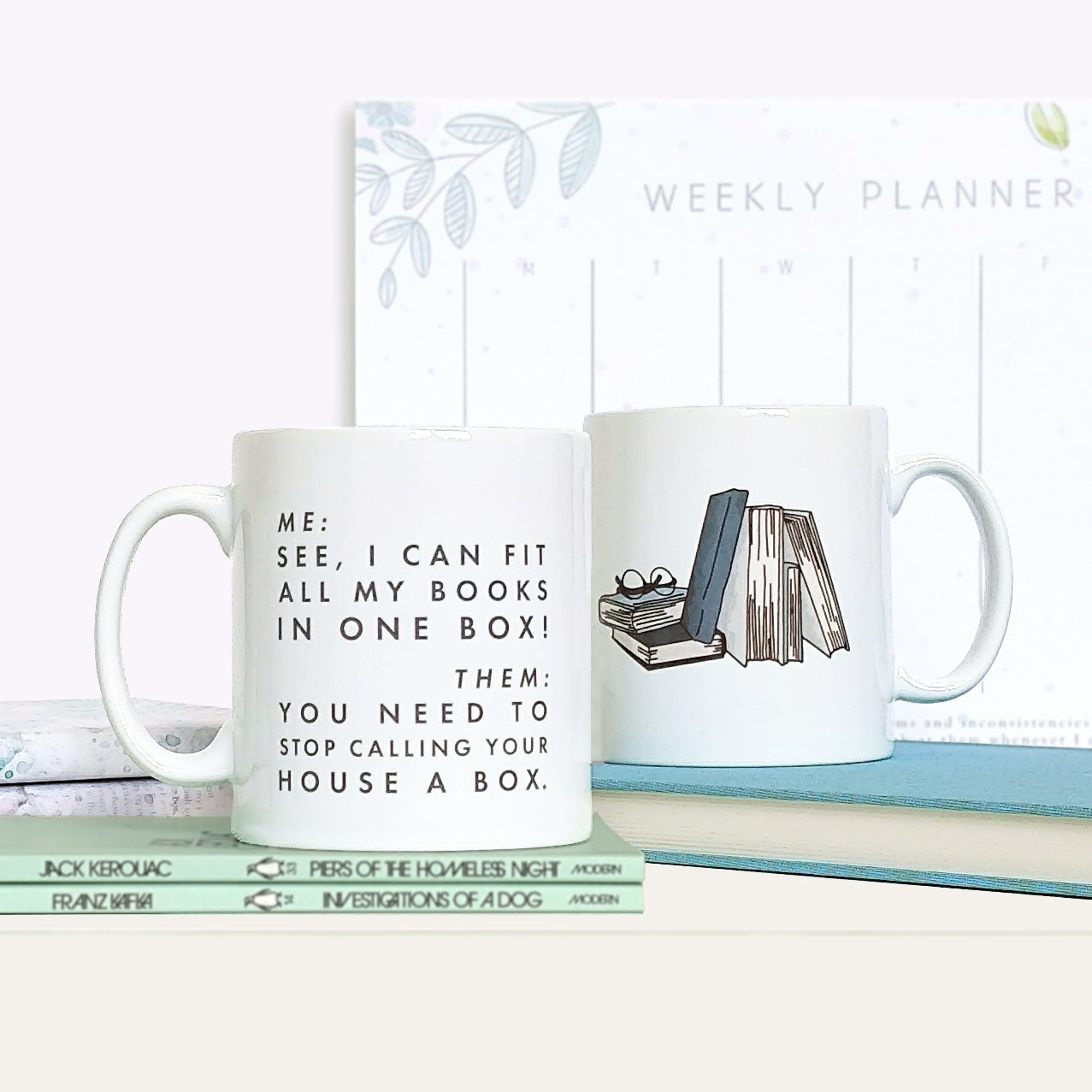Pack of 6 - Funny 'I Can Fit All My Books' Relatable Mug
