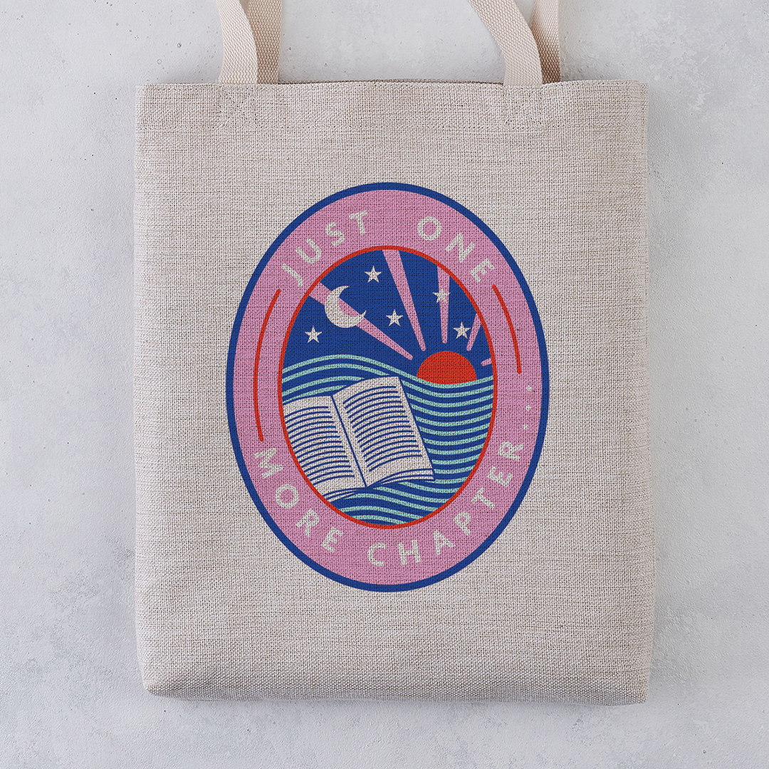 Just one more chapter. Bookishly tote bag. Inspired by Booktok and Bookstagram. The bookish era edit. Perfect for book lovers, bookworms, readers and bibliophiles.