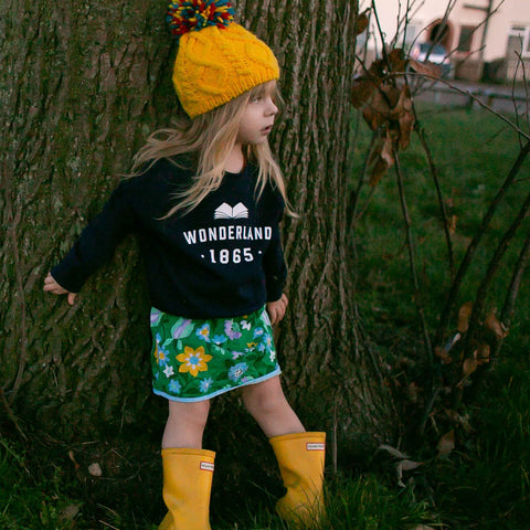 Children's ‘Wonderland’ Varsity Style Literary Sweatshirt