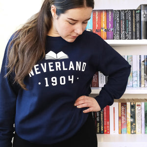 Peter Pan ‘Neverland’ Varsity Style Book Lover Sweatshirt.