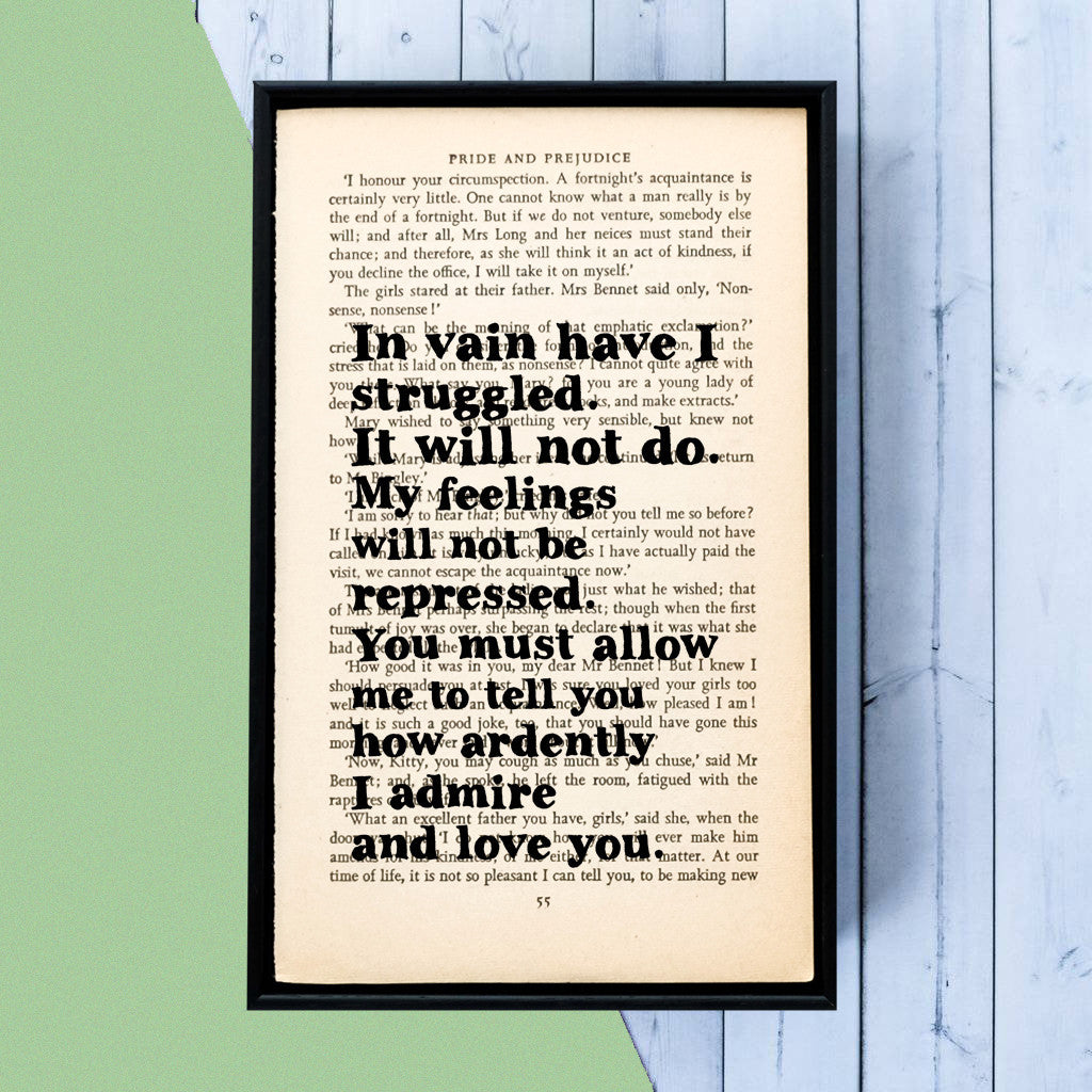 Pride and Prejudice - In Vain Have I Struggled - Book Page - BOOK 20