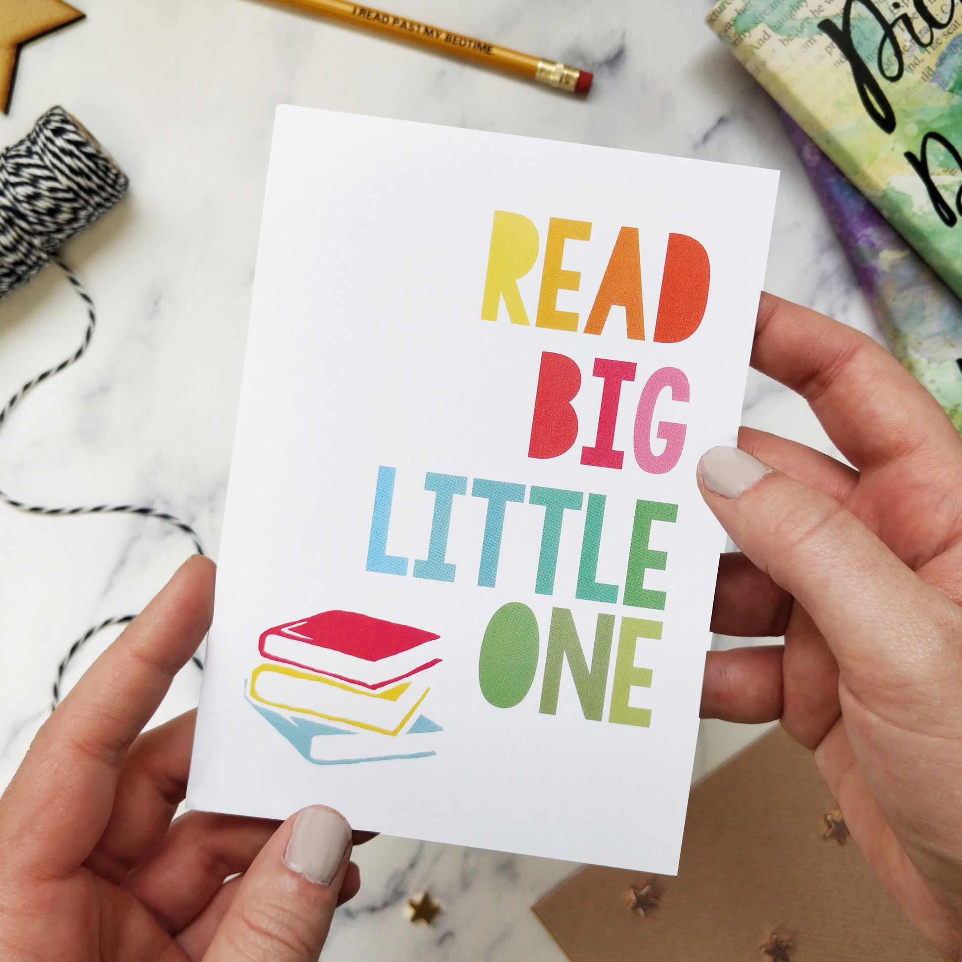 Rainbow New Baby 'Read Big, Little One' Card - 349