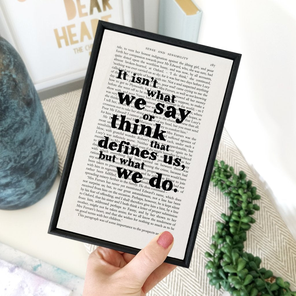 Sense & Sensibility - It Isn't What We Say Or Think - Book Page