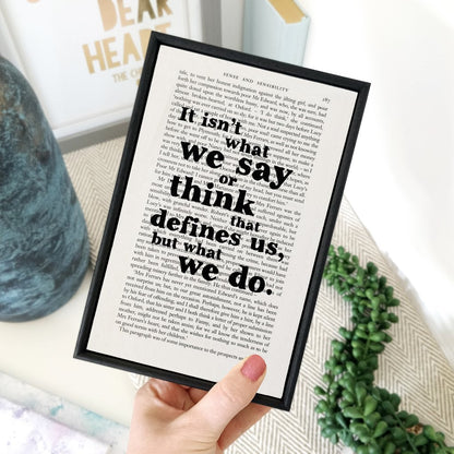 Sense & Sensibility - It Isn't What We Say Or Think - Book Page