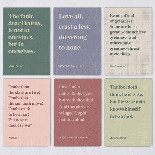 Shakespeare Quotes - 12 Postcard Set