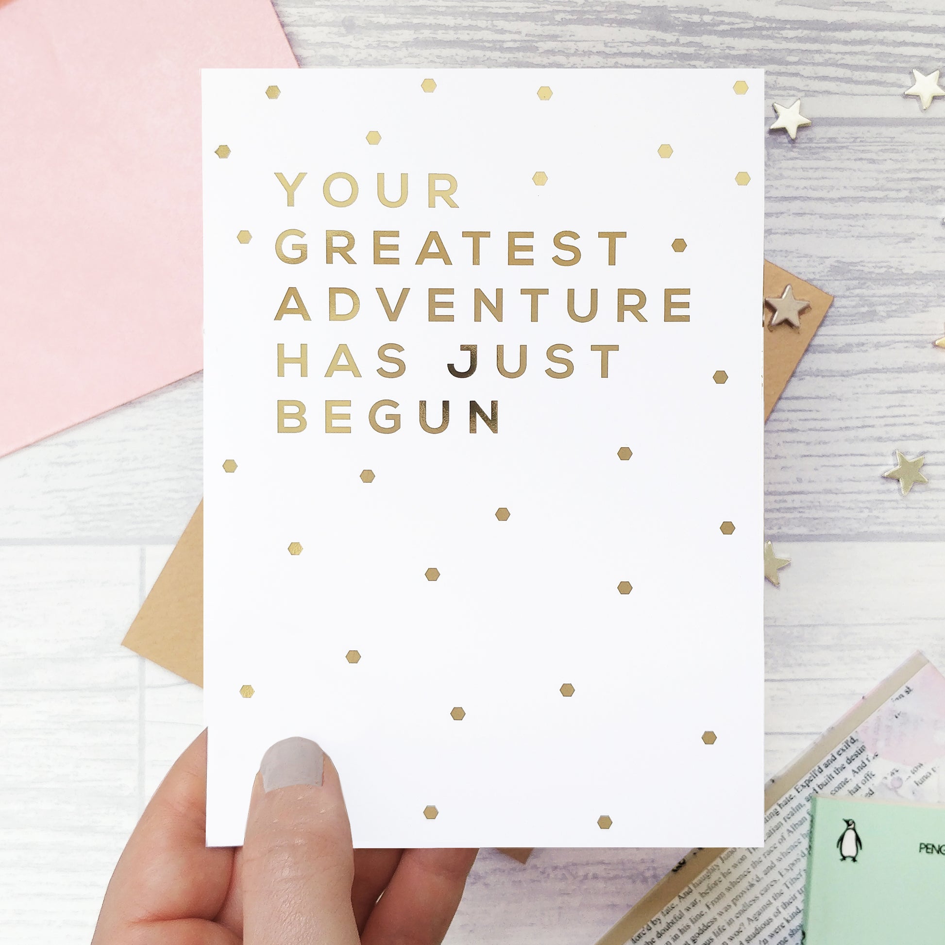 Greeting card - Your Greatest Adventure Has Begun - Foil Card - 328