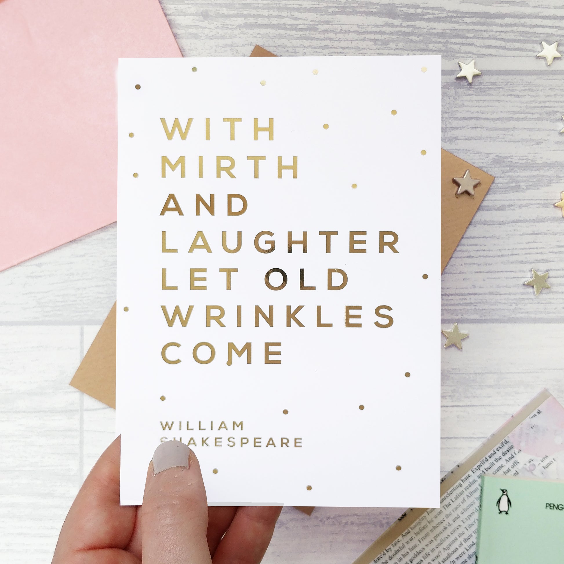 Greeting card - With Mirth And Laughter - Foil Card - 334