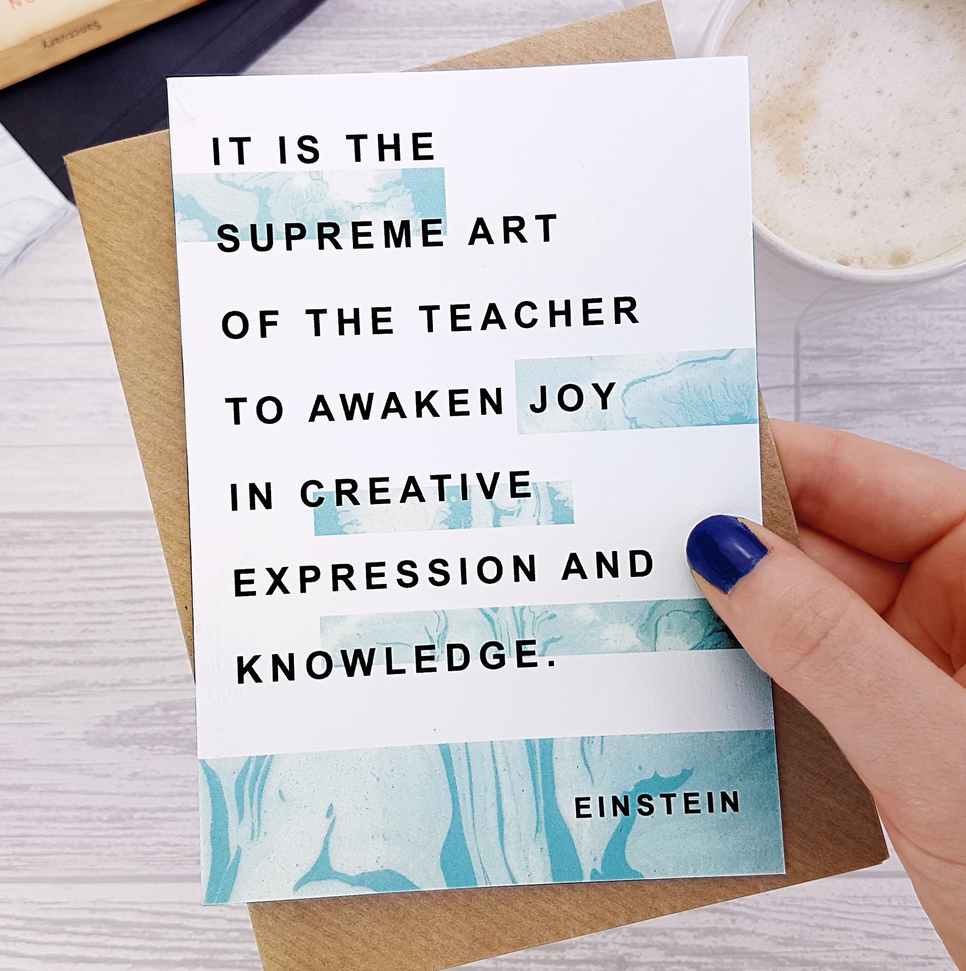 Greeting card - Literary Marble Thank You - Teacher - Einstein - 307