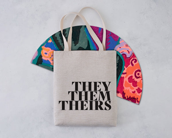 Pronoun Tote - They Them Theirs- Pack of 4