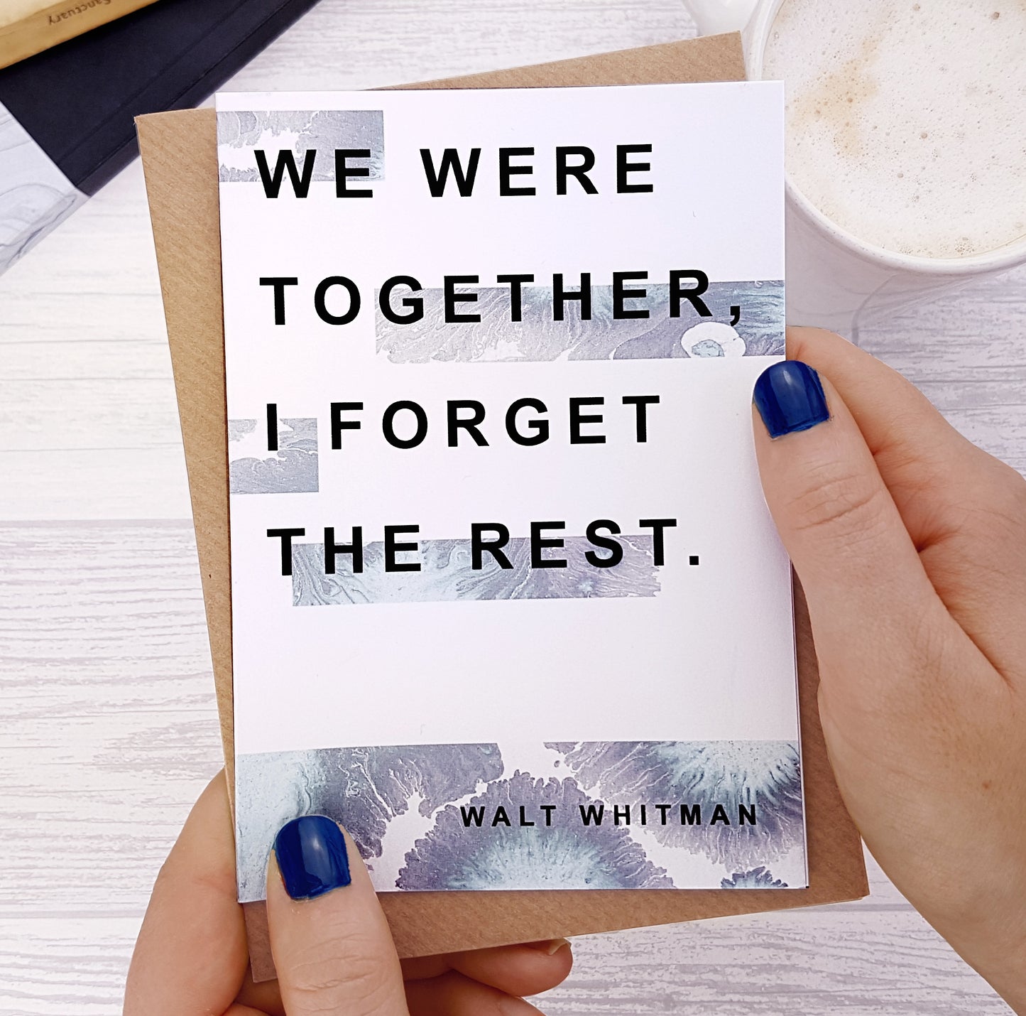 Greeting card - Literary Marble Anniversary - Together - Walt Whitman - 302