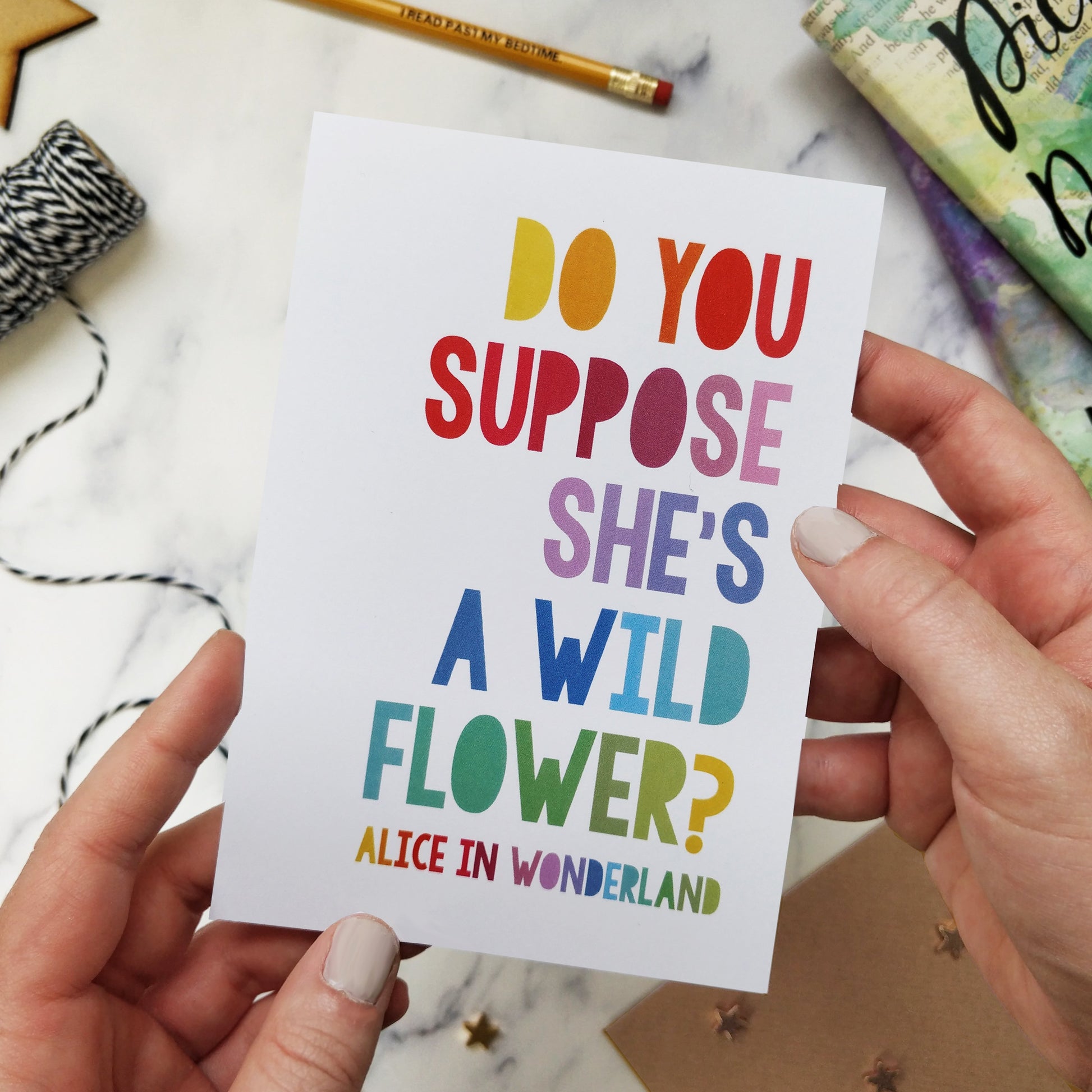 Rainbow Alice in Wonderland 'Wildflower'  Card - 353