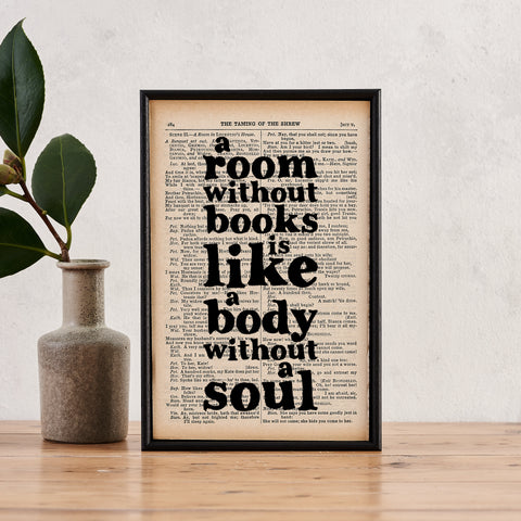 A Room Without Books - Cicero - Book Page Print