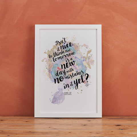 Anne of Green Gables - Isn't It Nice To Think - Watercolour Print
