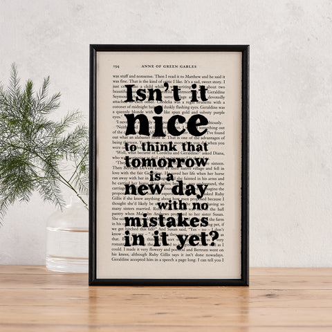 Anne Of Green Gables - Tomorrow Is A New Day - Book Print