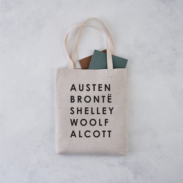 classic female authors tote bag