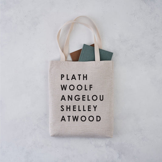 classic feminist author tote bag