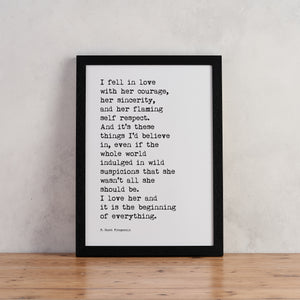 "I fell in love" Typewriter Print