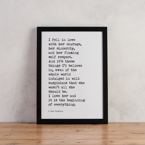 "I fell in love" Typewriter Print