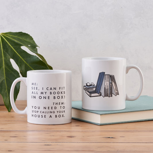 Pack of 6 - Funny 'I Can Fit All My Books' Relatable Mug