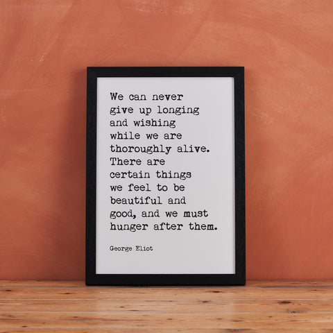 "We can never give up" Typewriter Print