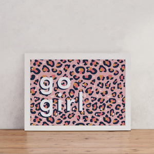 Pink Leopard Print - "Go Girl" - Empowering Art