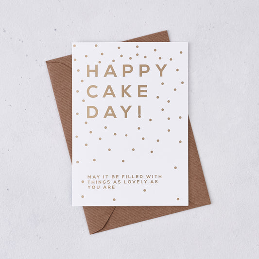 Pack of 6 - Greeting card - Happy Cake Day - Foil Card