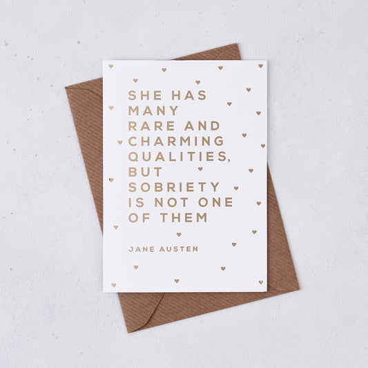 Pack of 6 - Greeting card - Sobriety - Foil Card