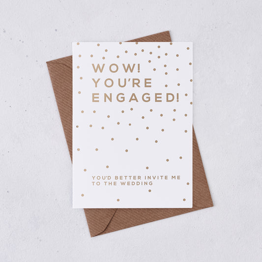 Pack of 6 - Greeting card - Wow You're Engaged - Foil Card