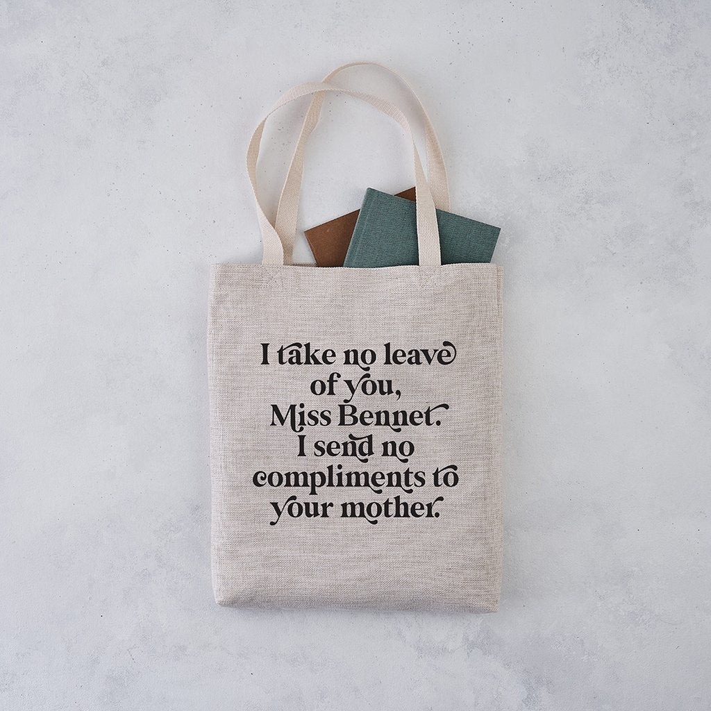 Pack of 4 - Tote Bag -Pride & Prejudice “I Send No Compliments to Your Mother”