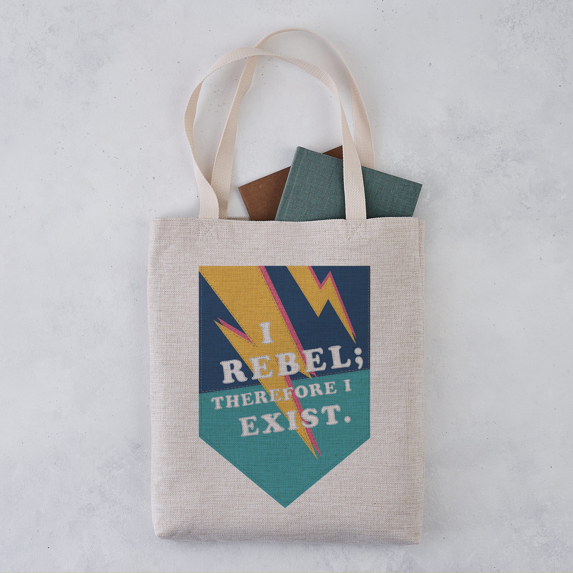 Empowering 'I Rebel' Tote Bag - Pack of Four
