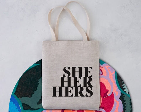 Pronoun Tote - She Her Hers - Pack of 4