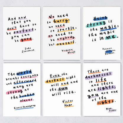 Book Lover Encouraging Quotes - 12 Postcards Set