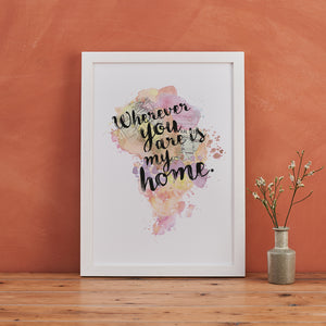 Jane Eyre - Wherever You Are Is My Home - Watercolour Print