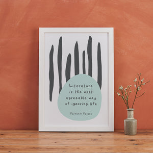 Mid Century Style Art Print “Literature Is The Most Agreeable Way”