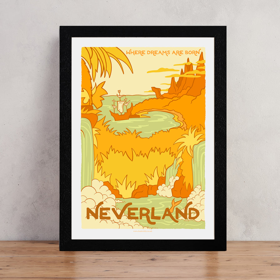 Fictional Travel Poster - Neverland - set of 10