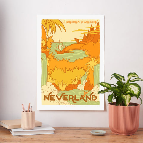Fictional Travel Poster - Neverland - set of 10