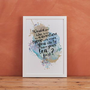 Peter Pan - Would You Like To Have An Adventure Now - Watercolour Print